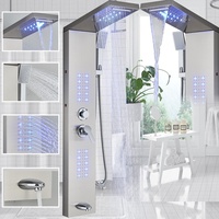 Duschpaneel LED Duscharmatur Regendusche Set Duschsäule mit Brause Wasserfall