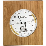 TFA Dostmann Analoges Sauna-Thermo-Hygrometer, mit Eichenrahmen, hitzebeständig, (L) 180 x (B) 45 x (H) 200 mm