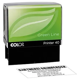 Colop Textstempel, individualisierbar Printer 40 Green Line selbstfärbend schwarz ohne Logo, 1 St.