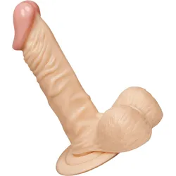 Flexibler Naturdildo mit Saugfuß, 17 cm, natur-hell