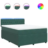 vidaXL Boxspringbett 140 x 200 cm Dunkelgrün