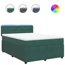 vidaXL Boxspringbett 140 x 200 cm Dunkelgrün