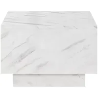 Mirjan24 Couchtisch, Creme, Marmor Optik, Quadratisch,Quadratisch, 60x40x60 cm, Wohnzimmer,
