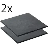 Gastro Spirit Servierplatte 2er Set Schieferplatte 30 x 30 x 0,5 cm, schwarz, Schiefer, (2-tlg) 30 cm x 30 cm