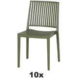 Siena Garden Urban Lights Stapelstuhl 46 x 80 x 56 cm olive 10 St.
