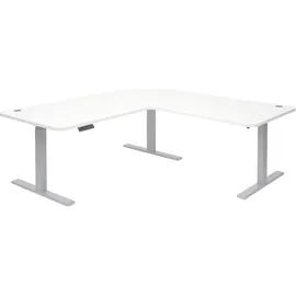 MCW Eckschreibtisch D40 Weiß / Grau