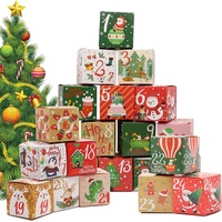24 Boxen Adventskalender zum Befüllen, Adventskalender Tüten mit 24 Kisten , Geschenkbeutel Adventskalender Boxen, Schachteln zum Befüllen