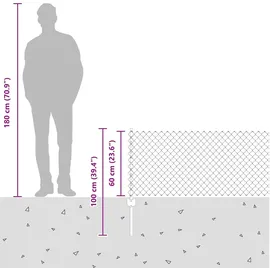 vidaXL Zaunpfosten 0,6 x 1000 cm Grün/Stahl