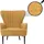 Mendler Lounge-Sessel HWC-K37 Chenille 75 x 80 x 75 cm Gelb mit Kissen