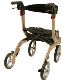 Drive Medical Rollator Nitro Größe L Champagner mit Gepäcknetz und gepolsterter Rückenlehne