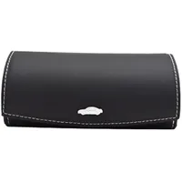ontto Auto PU Leder Brillenetui Universal Brillenhalter Auto Sonnenbrillenhalter Sonnenbrille Brillenetui mit Magnetischem Funktion Brillen Aufbewahrungsbox für Auto Sonnenblende Zubehör-Schwarz