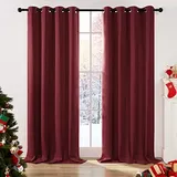 Deconovo Single Blackout Curtains Thermo-Verdunkelungsvorhänge für Schlafzimmer, Polyester, 140 x 260, 2