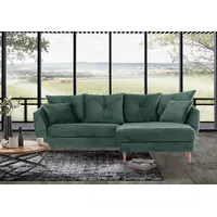 Ecksofa GUTMANN FACTORY Sofas Gr. B/H/T: 210cm x 70cm x 156cm, Samtoptik, grün (dunkelgrün)