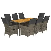 vidaXL Garten-Essgruppe 9-tlg. Grau