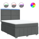 vidaXL Boxspringbett 140 x 200 cm Dunkelgrau
