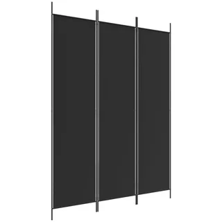 vidaXL 3-tlg. Paravent Schwarz 150x200 cm Stoff