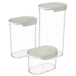 Biesse Set 3 Ovale Behälter mit Blumenmuster. Kunststoff