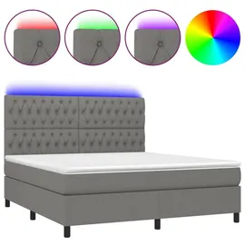 vidaXL Boxspringbett 180 x 200 cm Dunkelgrau