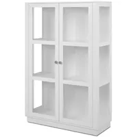 Furn.design Vitrine Weiß, Metall, Nachbildung, 4 Fächer, Rechteckig, 56x150x40
