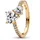 Pandora 161198C01 Damenring Doppeltes Funkelndes Herz Goldfarben, 50/15,9