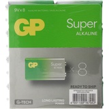 GP 9V Batterie GP Alkaline Super 9V 8 Stück E-Block 6F22 9 Volt