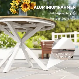 Outsunny Gartentisch Ø 118 x 74 cm Teak/beige