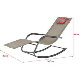 [en.casa] Caracena Schaukelliege 147 x 63 x 89 cm Beige