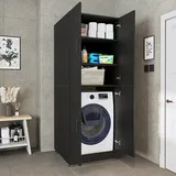 roomart Dora Waschmaschinenschrank 70 x 73,8 x 186 cm Schwarz