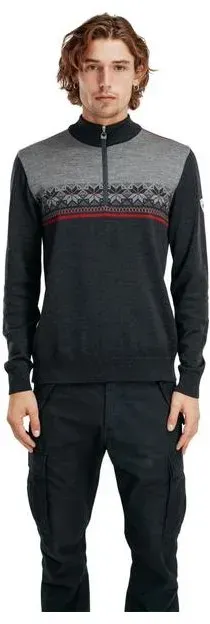 Dale of Norway Liberg Masc Sweater darkcharcoal smoke redrose (E00) XXL
