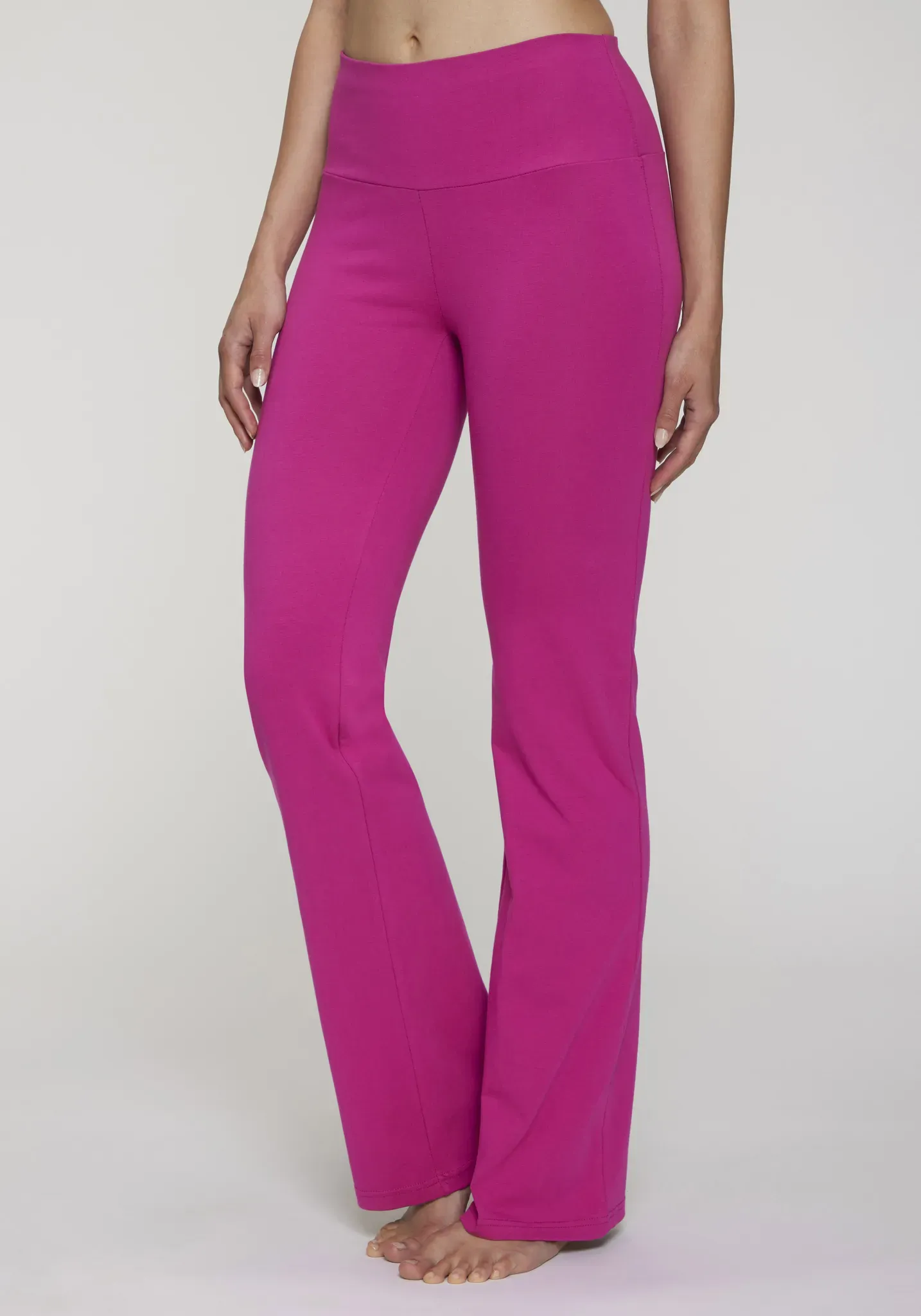 Jazzpants LASCANA ACTIVE, Damen, Gr. 44/46, N-Gr, pink, Single Jersey, Obermaterial: 95% Baumwolle, 5% Elasthan, unifarben, Basic, lang, Hosen, mit breitem Bündchen