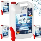 STAHLMANN® Destilliertes Wasser [4x5L] Kanister inkl. Ausgießer [Made in Germany] - [Destilliertes Wasser für Dampbügeleisen und vieles mehr] – Destilliertes Wasser