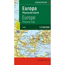 kompass freytag und berndt Europa physisch, Straßenkarte 1:3.500.000, Poster metallbest