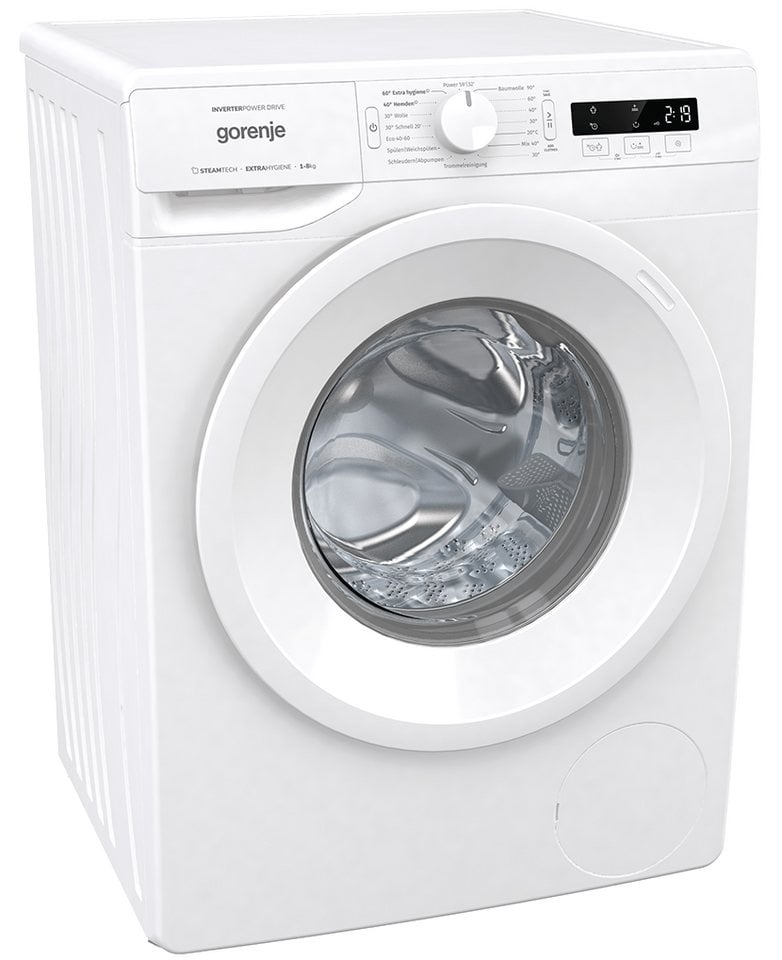 GORENJE Waschmaschine WNPI84APS, 8,00 kg, 1400 U/min, AquaStop, Dampffunktion, 16 Programme weiß