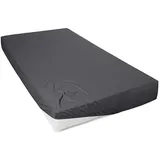 H. G. Hahn Spannbettlaken Jersey 120 x 200 cm grau