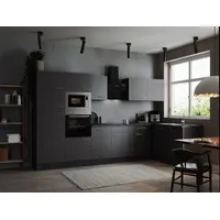 Respekta Winkelküche L-Form 340 x 172 cm Grau