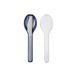 Mepal Ellipse Besteckset 3-teilig, Reisebesteck für verschiedene Speisen an jedem Ort, Farbe: vivid blue