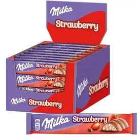 MILKA Schokoriegel Erdbeer, 1314g, je 36,5g, 36 Riegel