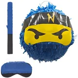 Relaxdays Pinata Ninja Ø 25 cm Blau/Gelb/Schwarz
