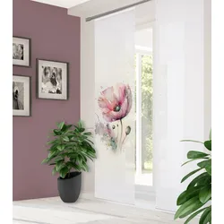 Schiebegardine HOME IN GREEN "MELIORA" Gr. 1, rosa (rosé), B:60cm H:245cm, Polyester, Gardinen, Bambusoptik, recycelt, Digitaldruck