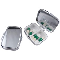 Steellwingsf Reise-Pillendose aus robustem Metall, Herzform, rund, zur Aufbewahrung von Medikamenten – S1