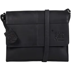Umhängetasche BURKELY "BURKELY Taschen Leder", Damen, Gr. one size, schwarz, Leder, Taschen