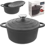 Orion Gusseisentopf Kochtopf Kessel aus Gusseisen mit Deckel schwer 23 cm 4l