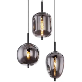 GLOBO Pendelleuchte Hängelampe Deckenleuchte Esszimmerlampe 6-Flammig Glas Rauchfarbe