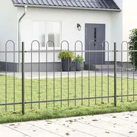vidaXL Gartenzaun 170 x 80 cm Grau/Stahl