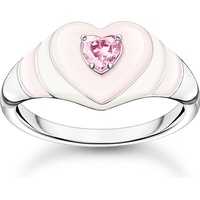 Thomas Sabo Damenring TR2435-041-9-54 Herz mit pinkem Stein, TR2435-041-9-52,54,56,58«, 31155902-54 silberfarben-pink - silber 54