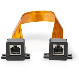 Nedis N CCGB85901BK03 - RJ45 Fensterdurchführung Cat.5e, 0,3 m
