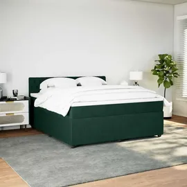 vidaXL Boxspringbett 180 x 200 cm Dunkelgrün