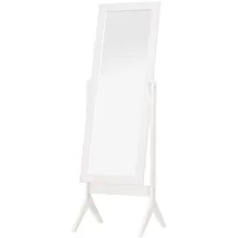 aosom HOMCOM Standspiegel Ganzkörperspiegel Schminkspiegel Erhöhte Füße Pflegeleicht MDF Weiß 47 x 46 x 148 cm