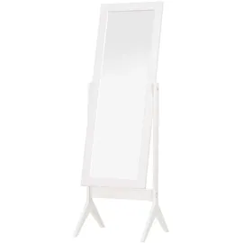 aosom HOMCOM Standspiegel Ganzkörperspiegel Schminkspiegel Erhöhte Füße Pflegeleicht MDF Weiß 47 x 46 x 148 cm