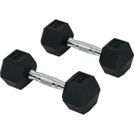 Homcom Hexagon Hanteln Gusseisen Kurzhantelset 2 x 5 kg schwarz